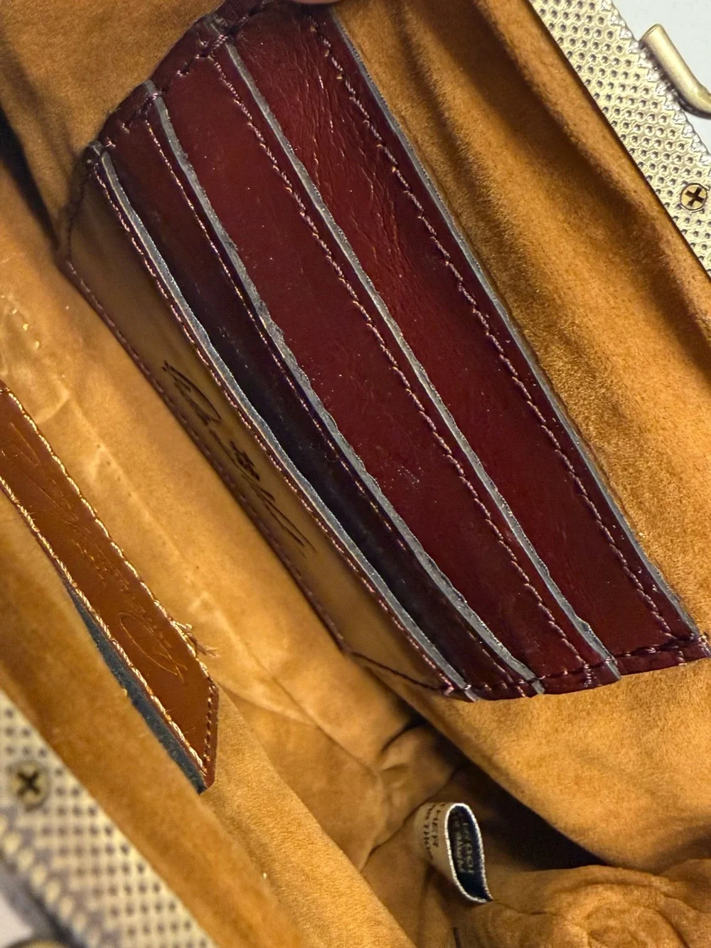 Patricia Nash Floral Leather Kiss-Lock Crossbody in Brown, Red, Navy 🥀NWT🥀